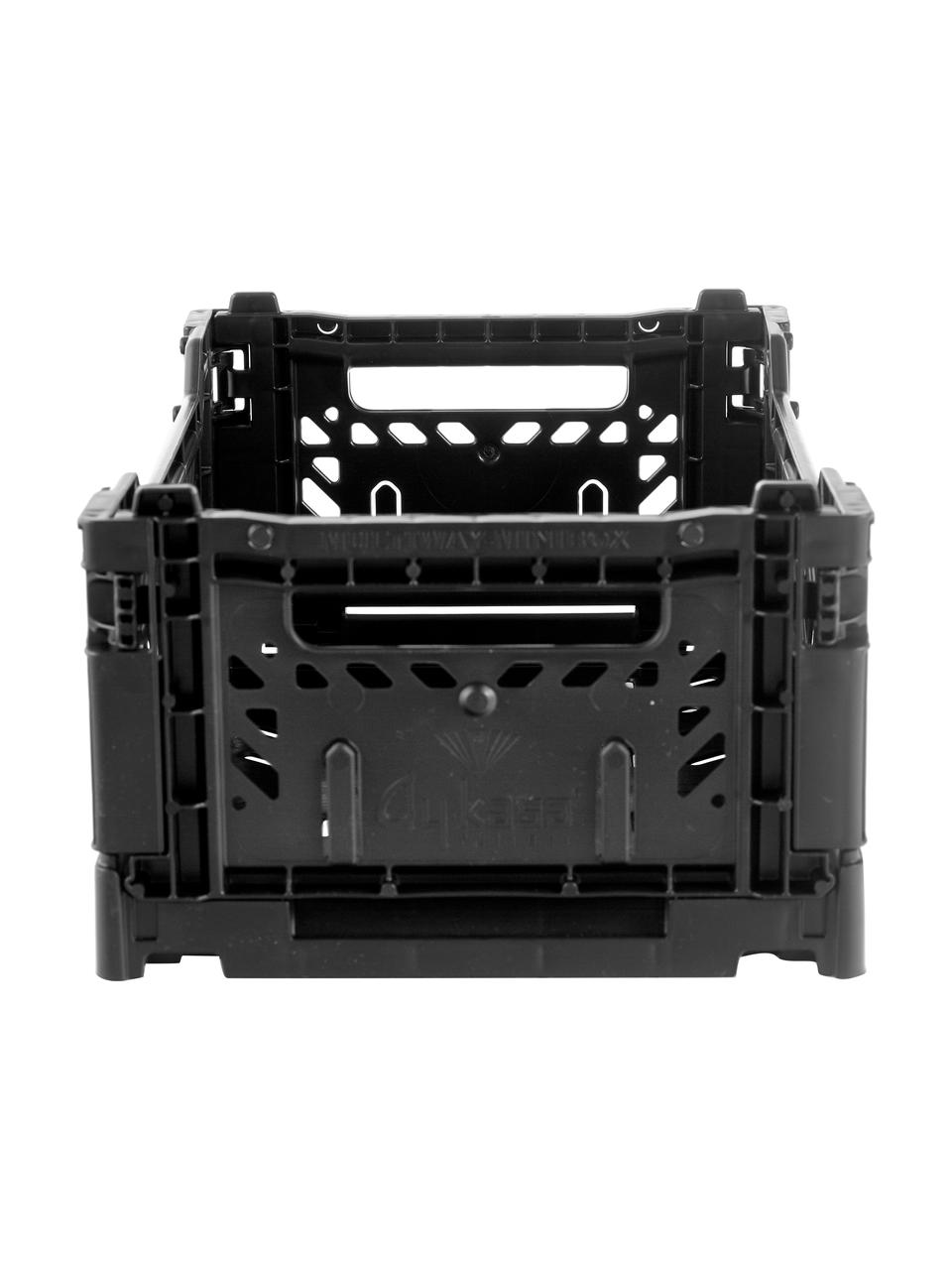 Kleine Klappbox Black, Kunststoff, Schwarz, B 27 x H 11 cm