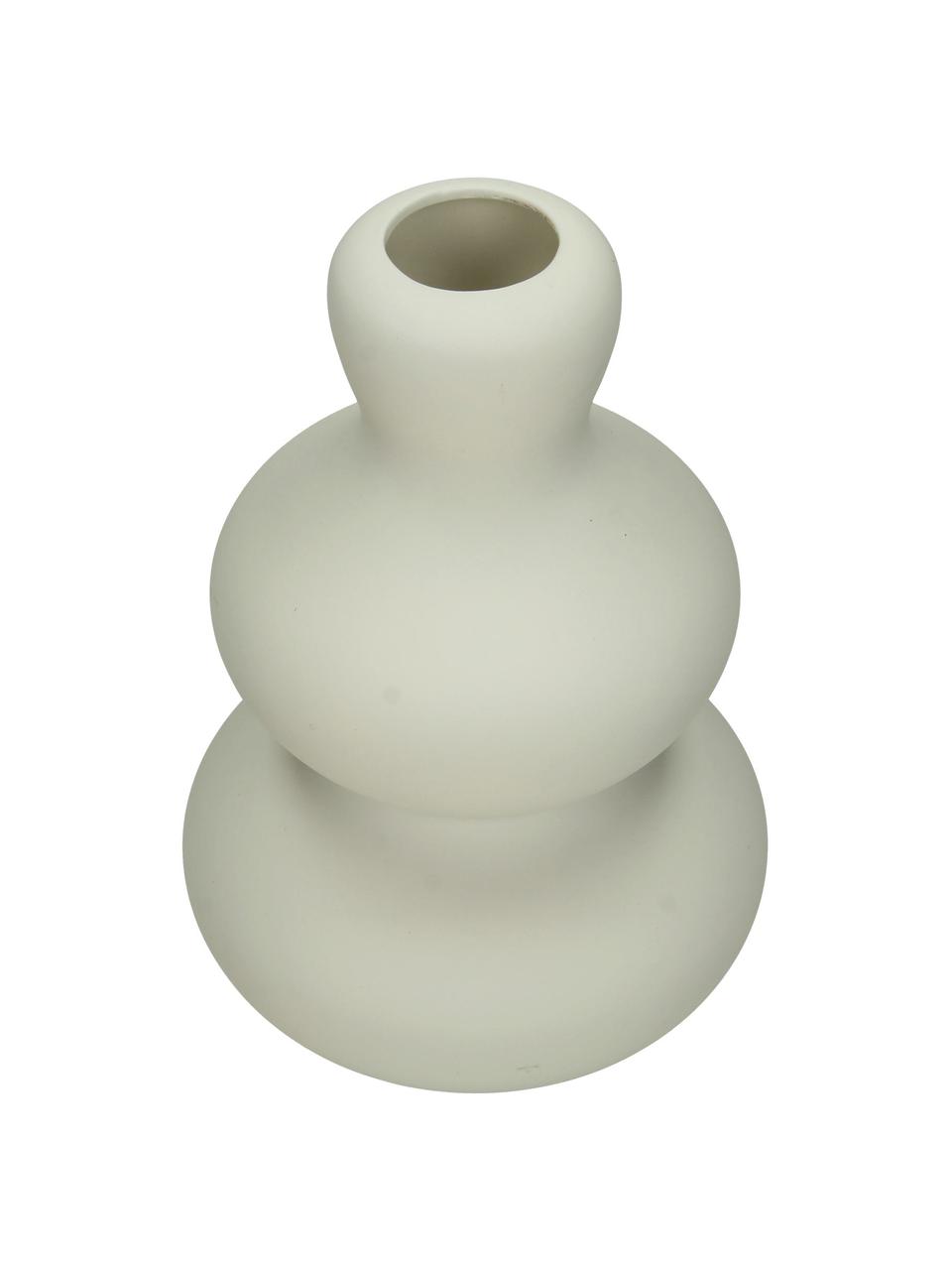 Dizajnová váza v organickom tvare Fine, Kamenina, Krémovobiela, Ø 14 x V 20 cm