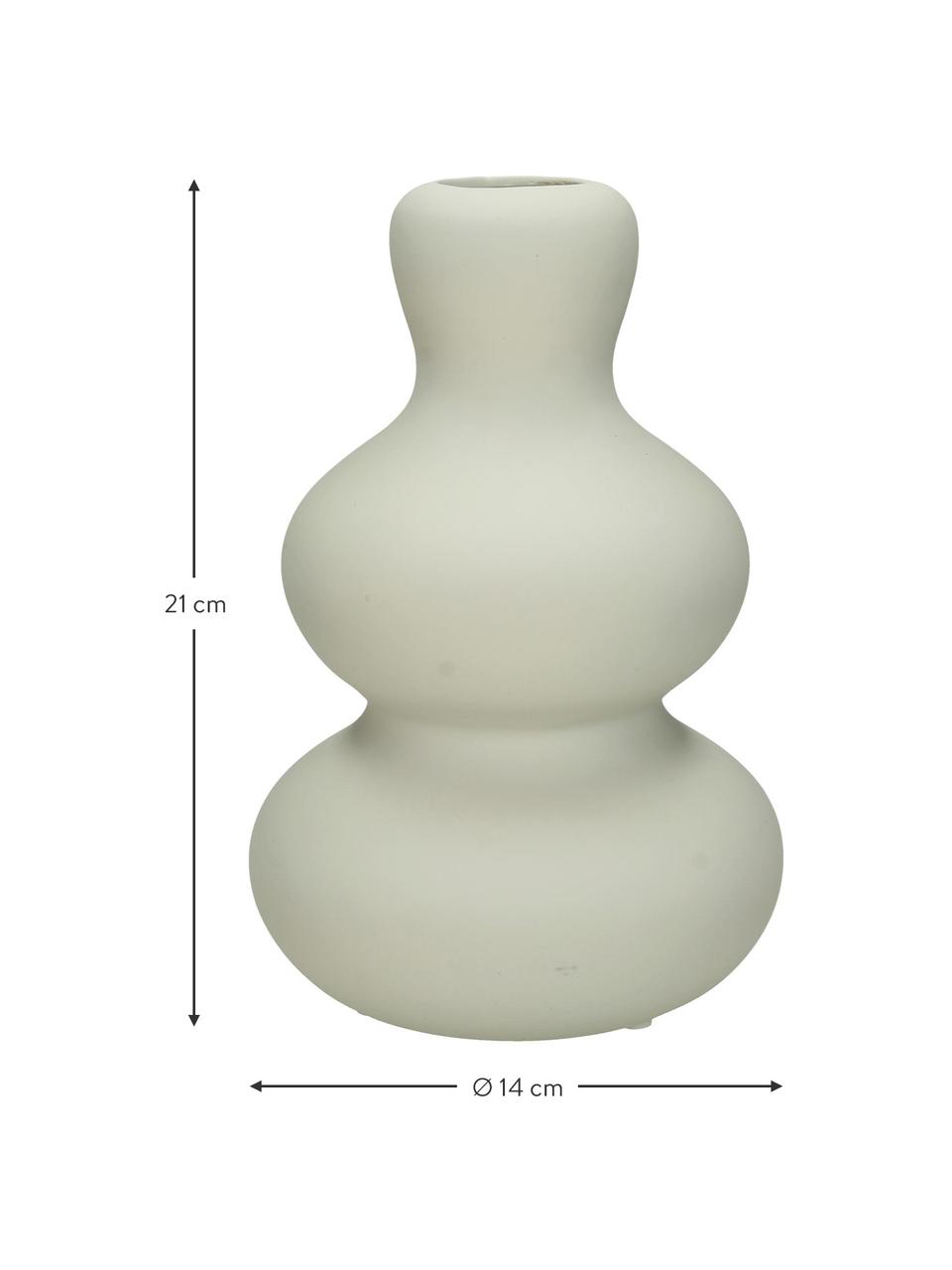 Design-Vase Fine in organischer Form in Cremeweiss, Steingut, Cremeweiss, Ø 14 x H 20 cm