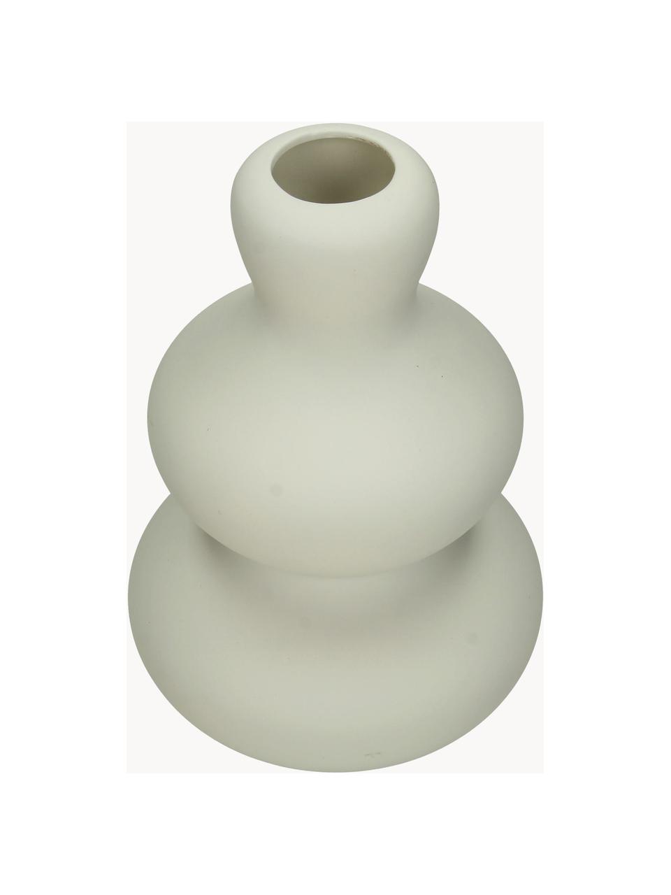 Dizajnová váza v organickom tvare Fine, V 20 cm, Kamenina, Lomená biela, Ø 14 x V 20 cm