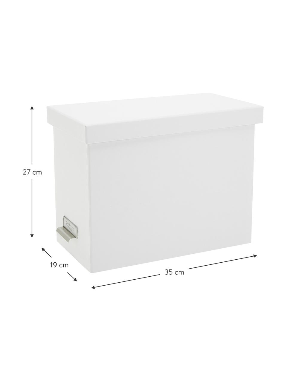Organizer documenti con 8 scomparti Johan, Organizer: cartone solido laminato, Manico: metallo, Bianco, Larg. 19 x Alt. 27 cm