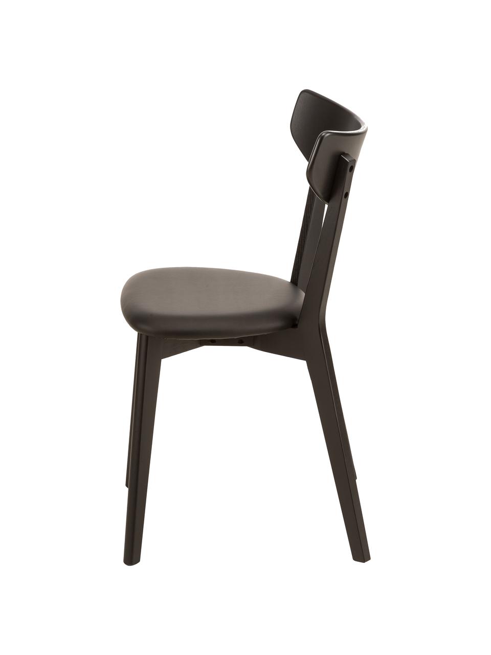 Krzesło Ami, 2 szt., Tapicerka: sztuczna skóra (poliureta, Czarny, S 48 x W 80 cm