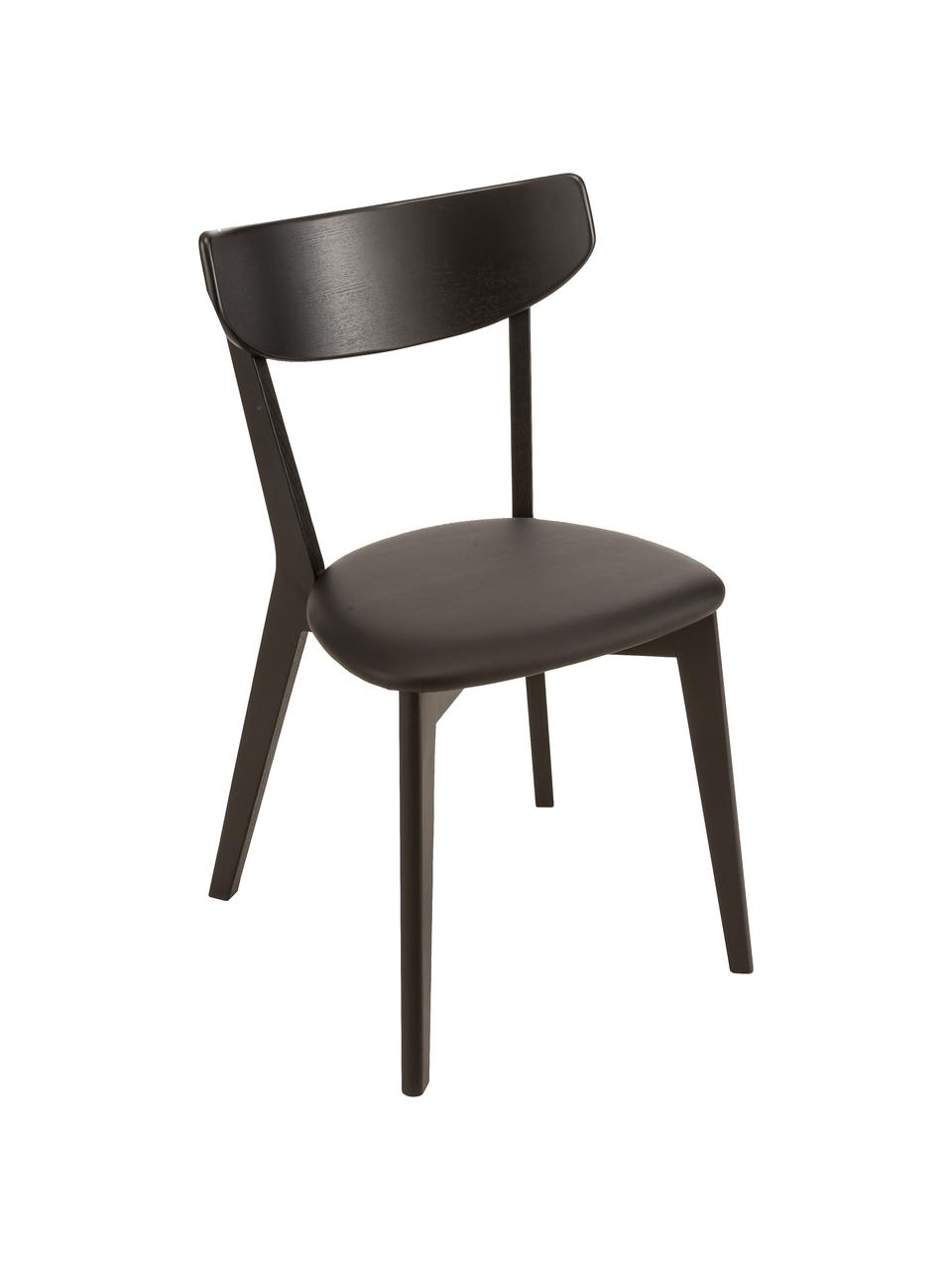 Krzesło Ami, 2 szt., Tapicerka: sztuczna skóra (poliureta, Czarny, S 48 x W 80 cm