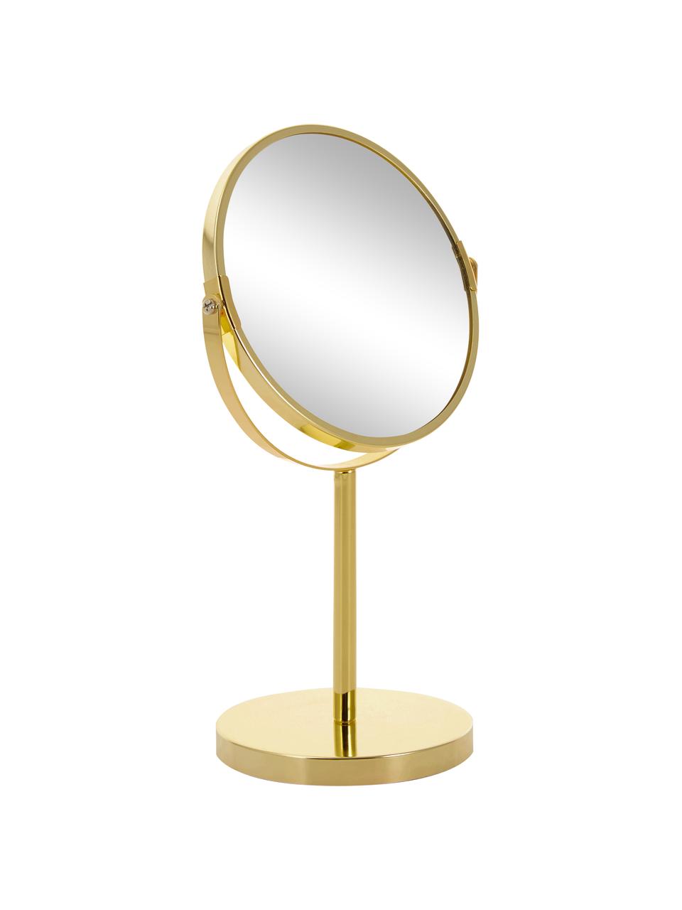 Espejo tocador redondo de metal Classic, con aumento, Espejo: cristal, Dorado, Ø 20 x Al 35 cm