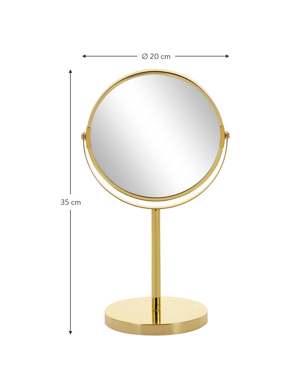 Miroir de salle de bain Classic, à effet grossissant, Couleur dorée, Ø 20 x haut. 35 cm