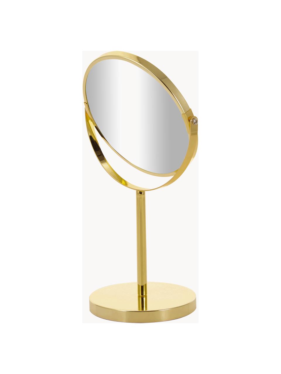 Zvětšovací kosmetické zrcadlo s kovou podstavou Classic, Zlatá, Ø 20 cm, V 35 cm