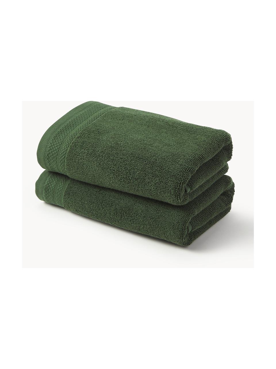Ręcznik z bawełny organicznej Premium, różne rozmiary, Ciemny zielony, Ręcznik, S 50 x D 100 cm, 2 szt.