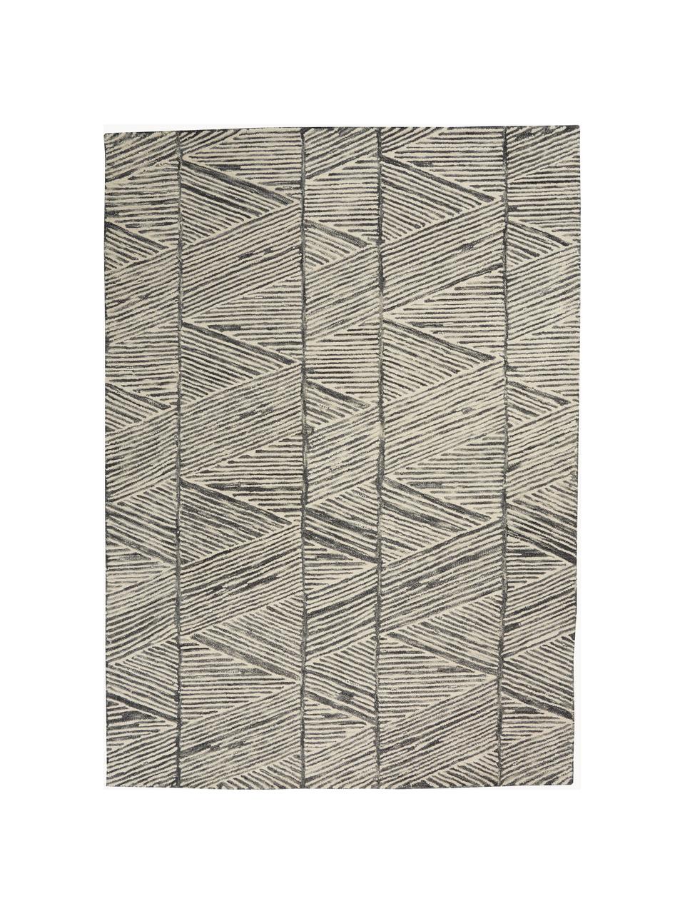 Ručne tkaný vlnený koberec Colorado, 100 % vlna
V prvých týždňoch používania môžu vlnené koberce uvoľňovať vlákna, tento jav zmizne po niekoľkých týždňoch používania, Krémovobiela, tmavosivá, Š 120 x D 180 cm (veľkosť S)