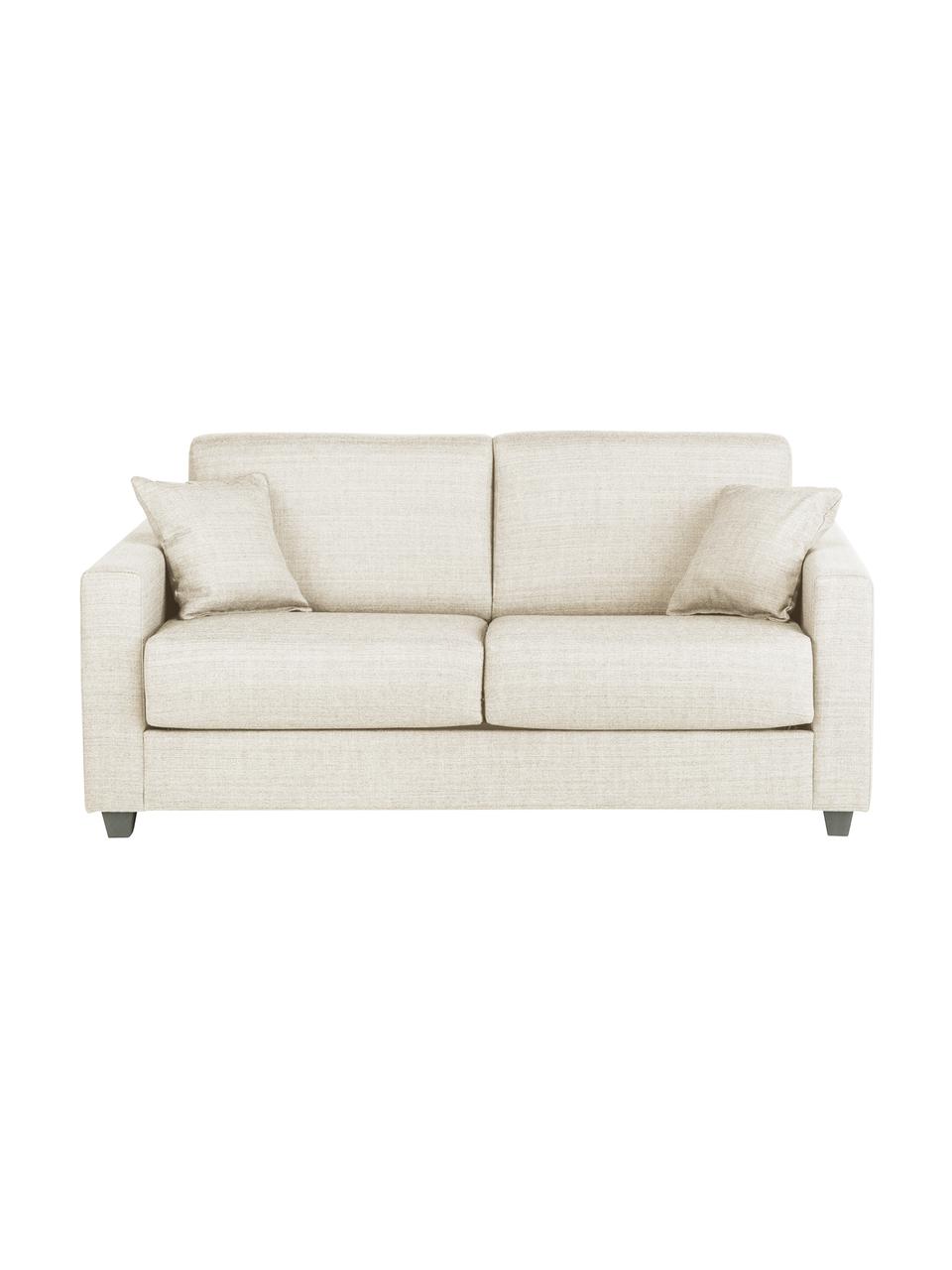 Schlafsofa Maria in Cremefarben im Landhaus-Stil, ausklappbar, Bezug: 40% Baumwolle, 20% Leinen, Korpus: Mitteldichte Faserplatte,, Webstoff Creme, B 180 x T 97cm