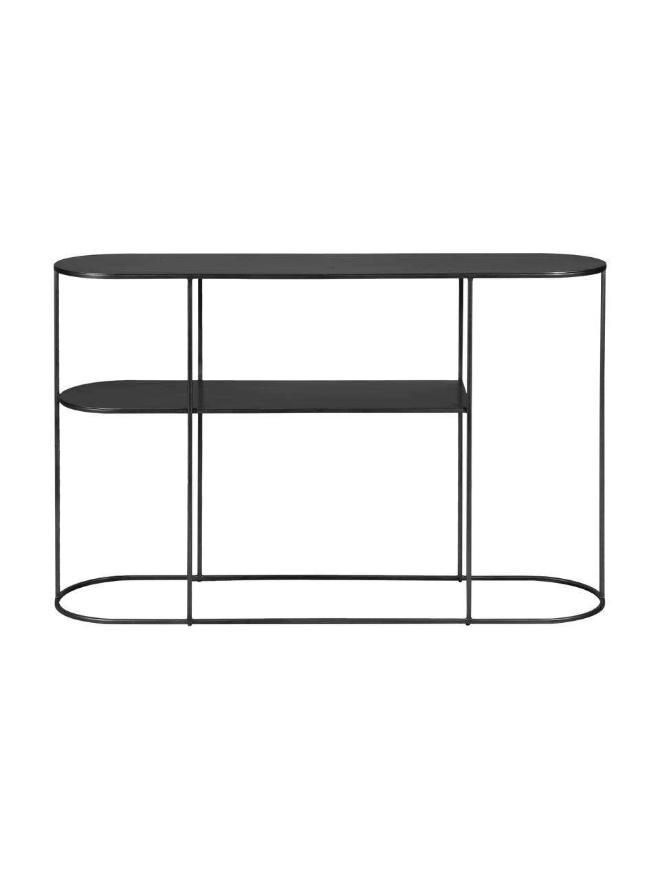 Console en métal Grayson, Métal, enduit, Noir, larg. 120 x haut. 76 cm