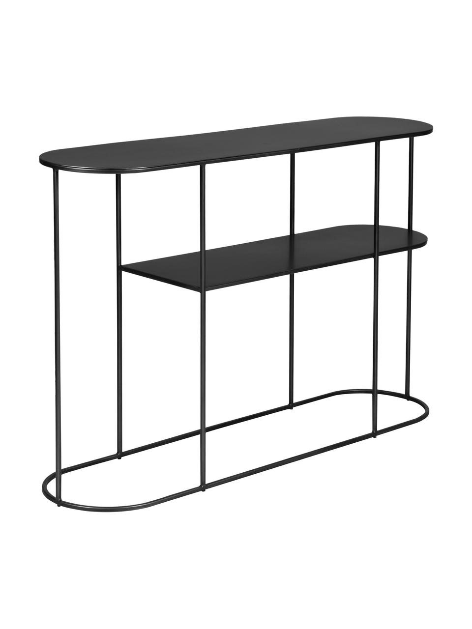 Console en métal Grayson, Métal, enduit, Noir, larg. 120 x haut. 76 cm
