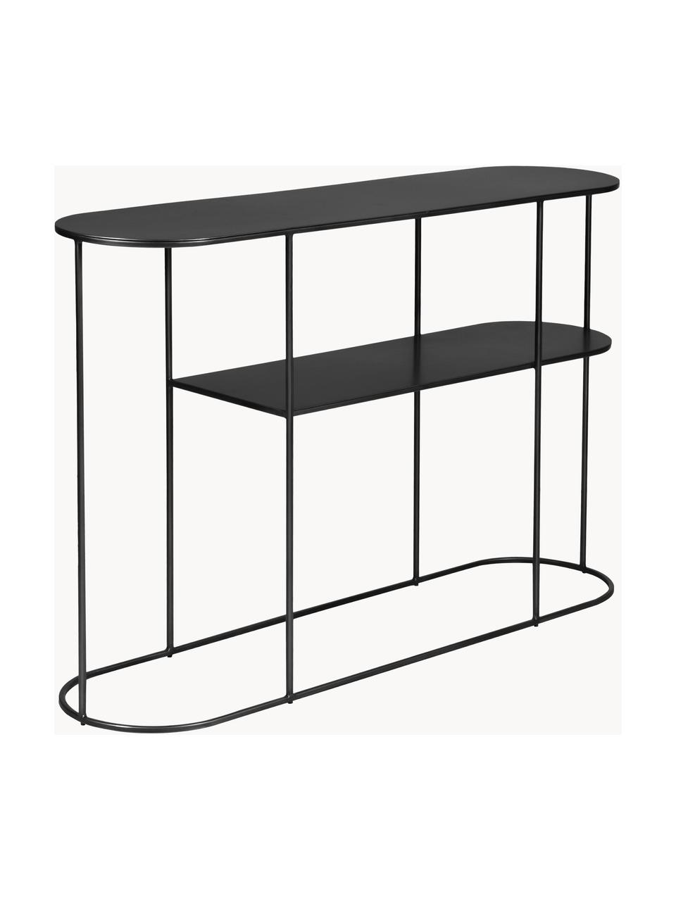 Metalen sidetable Grayson, Gecoat metaal, Zwart, B 120 cm x H 76 cm