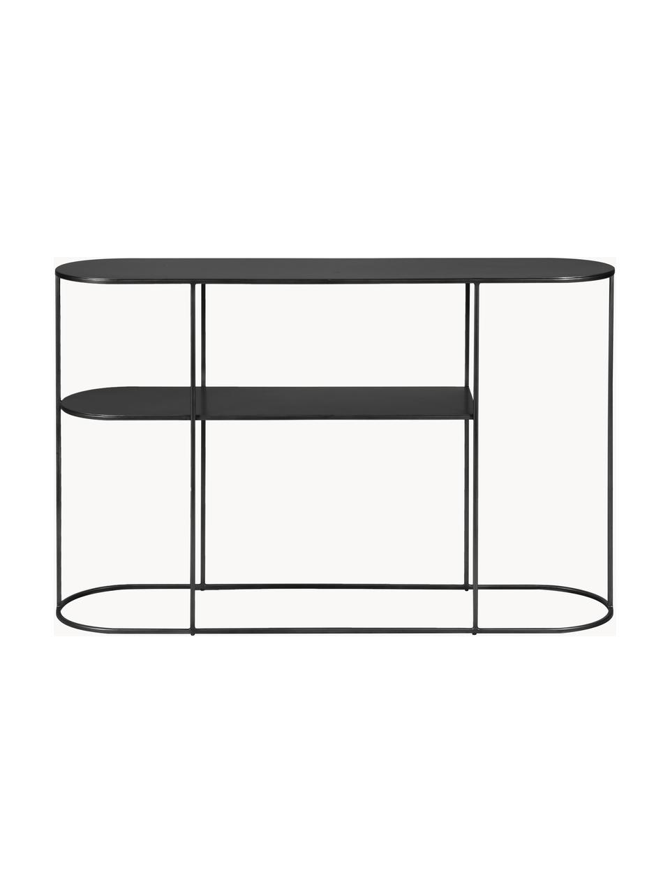 Metalen sidetable Grayson, Gecoat metaal, Zwart, B 120 cm x H 76 cm