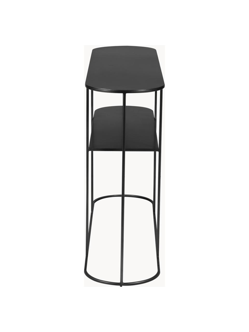 Metalen sidetable Grayson, Gecoat metaal, Zwart, B 120 cm x H 76 cm