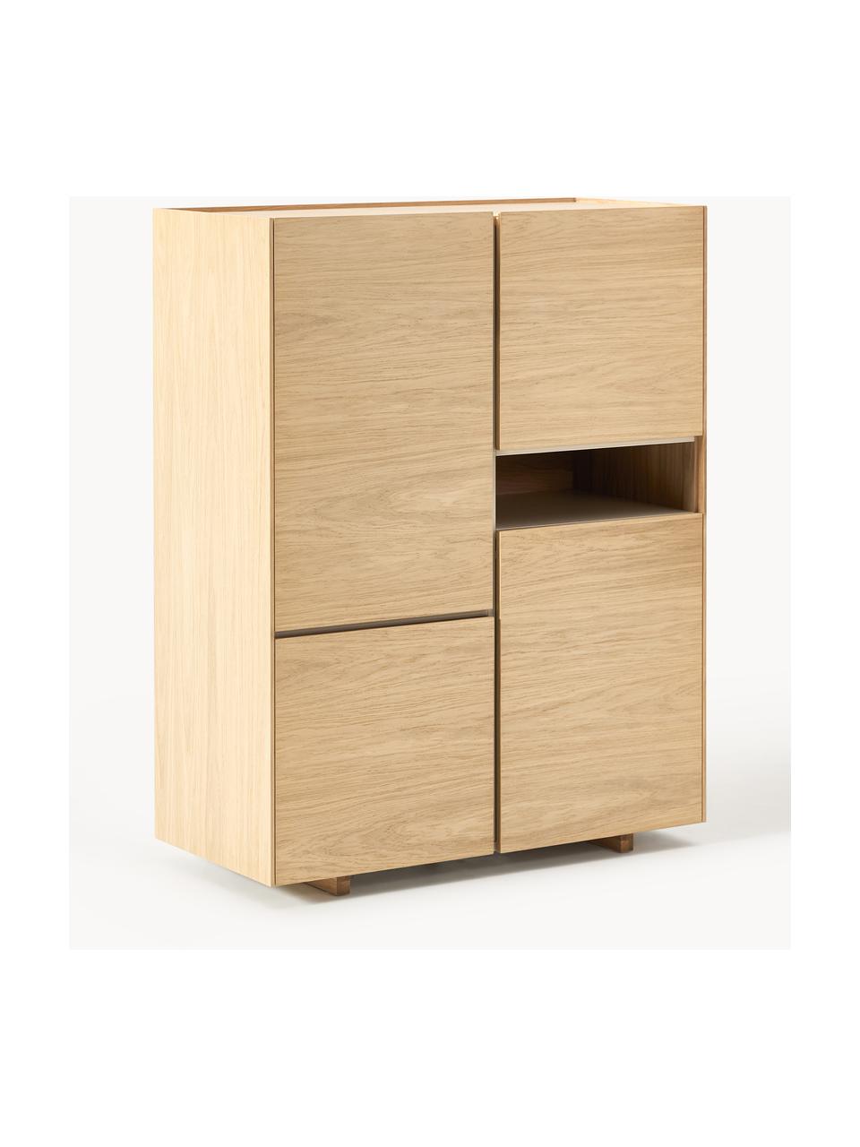 Holz-Highboard Larsen, Korpus: Spanplatte mit Eichenholz, Eichenholz, lackiert, B 101 x H 129 cm