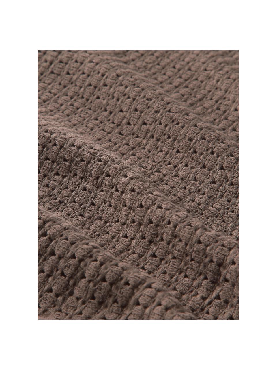 Narzuta z piki waflowej Adair, 100% bawełna, Brązowy, S 180 x D 250 cm