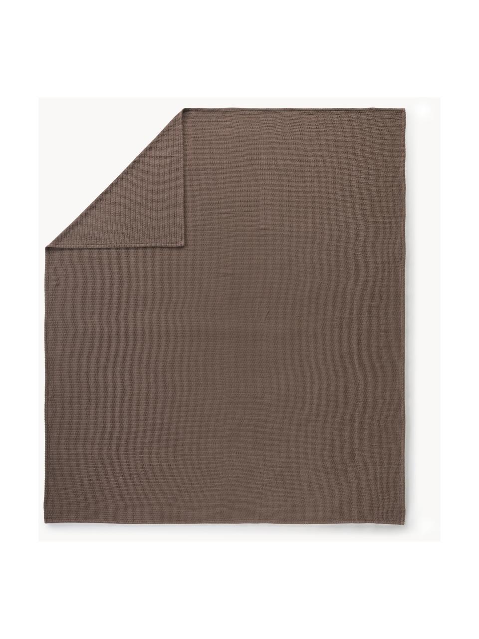 Narzuta z piki waflowej Adair, 100% bawełna, Taupe, S 180 x D 250 cm