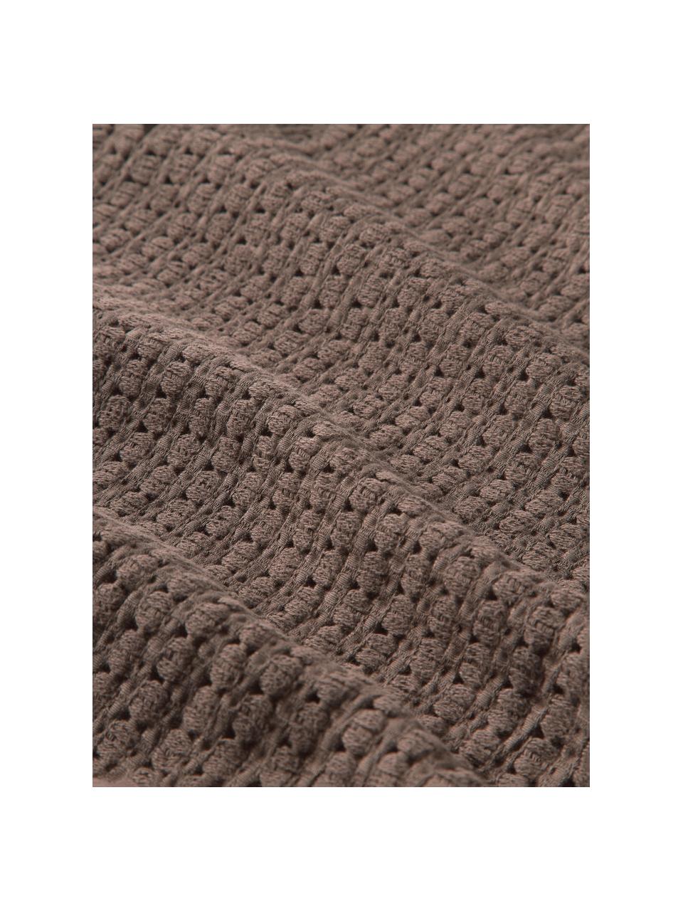 Bavlněný přehoz vaflového piké Adair, 100 % bavlna, Taupe, Š 180 cm, D 250 cm