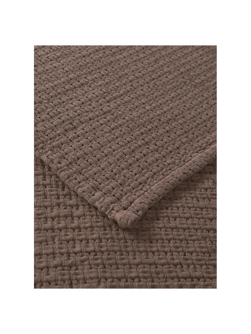 Narzuta z piki waflowej Adair, 100% bawełna, Taupe, S 180 x D 250 cm