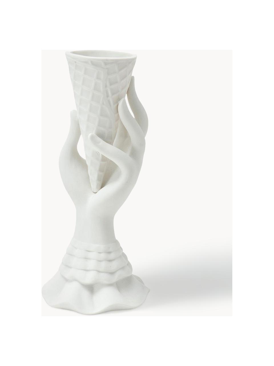 Malá porcelánová váza I-Scream, V 20 cm, Porcelán, Biela, Ø 7 x V 18 cm