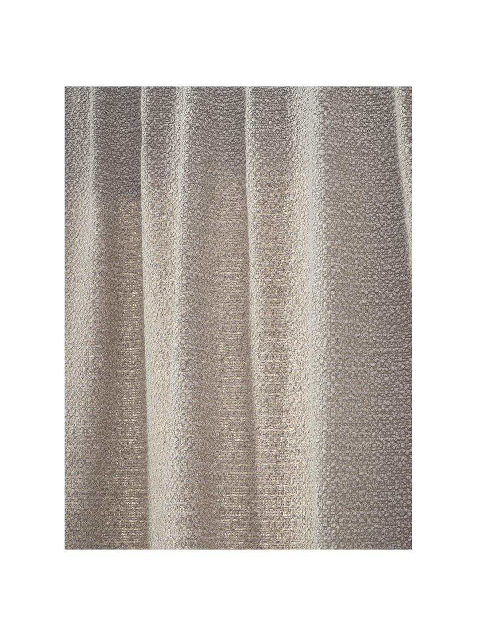 Tende opache in bouclé con orlo a tunnel Bellamie 2 pz, Bouclé (85 % poliestere, 15 % acrilico), Greige, Larg. 135 x Lung. 260 cm