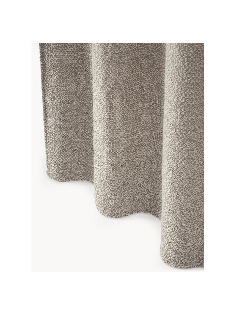 Cortinas semiopacas en tejido bouclé Bellamie, 2 uds, Bouclé (85% poliéster, 15% acrílico), Bouclé greige, An 135 x L 260 cm