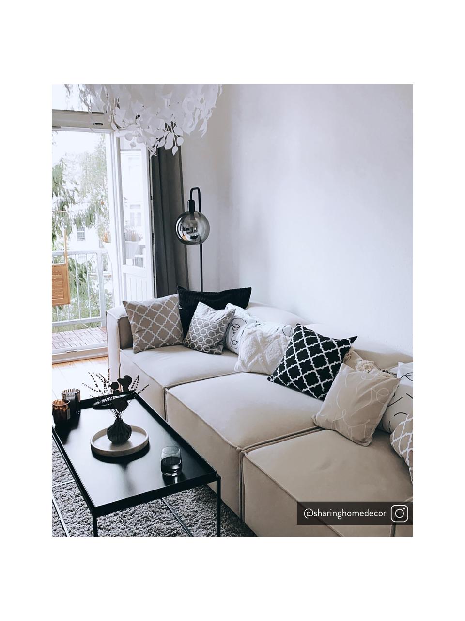 Poszewka na poduszkę Lana, 100% bawełna, Czarny, biały, S 45 x D 45 cm