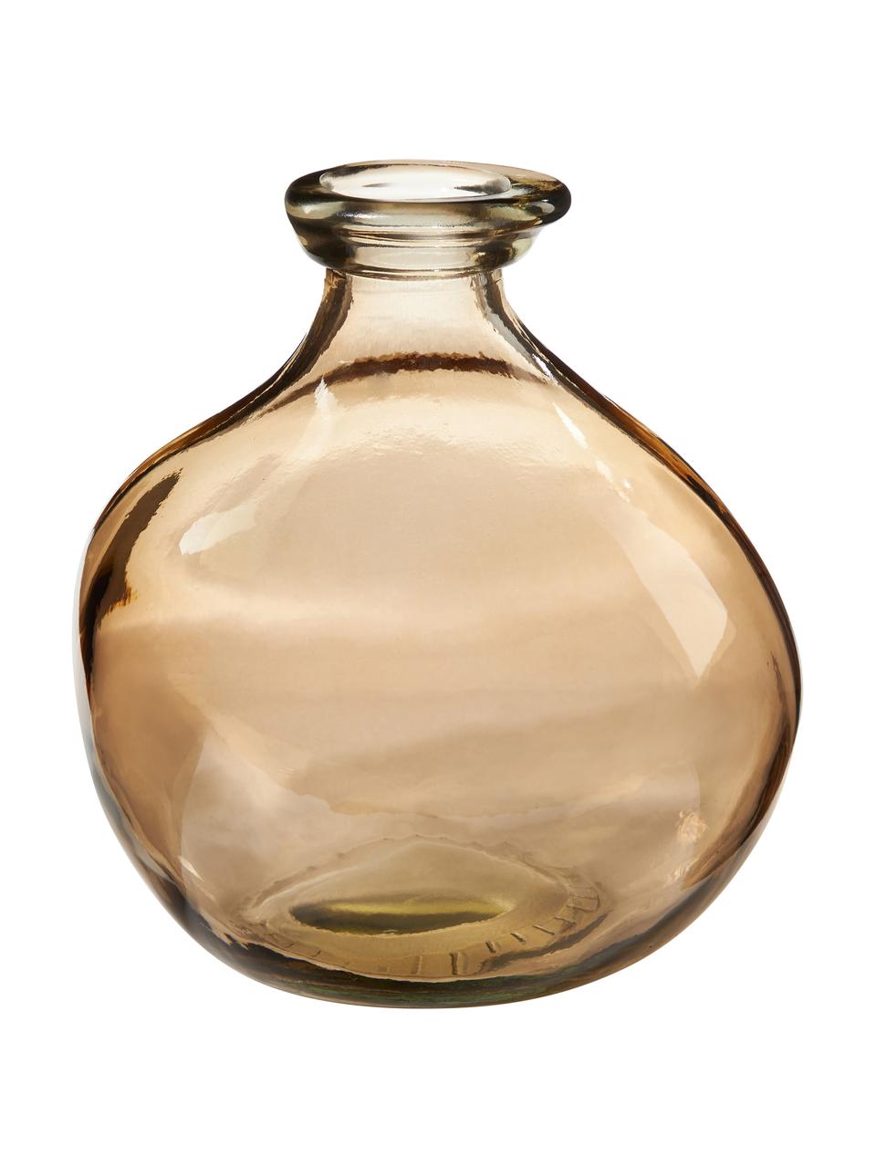 Flessenvaas Dina, Gerecycled glas, GRS-gecertificeerd, Amberkleurig, Ø 16 x H 18 cm