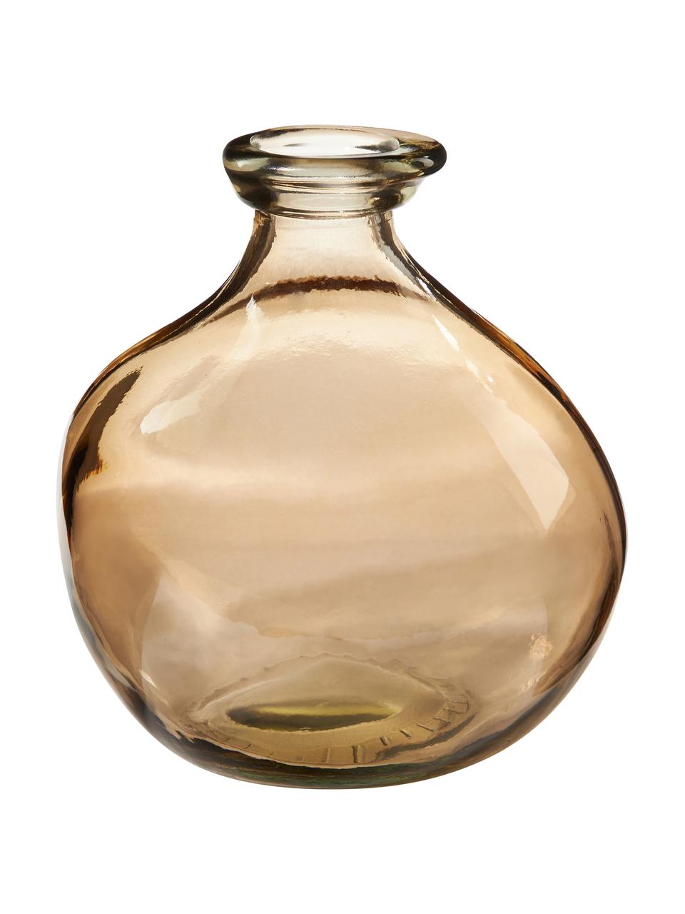 Vaso bottiglia Dina, Vetro riciclato, certificato GRS, Ambrato, Ø 16 x Alt. 18 cm
