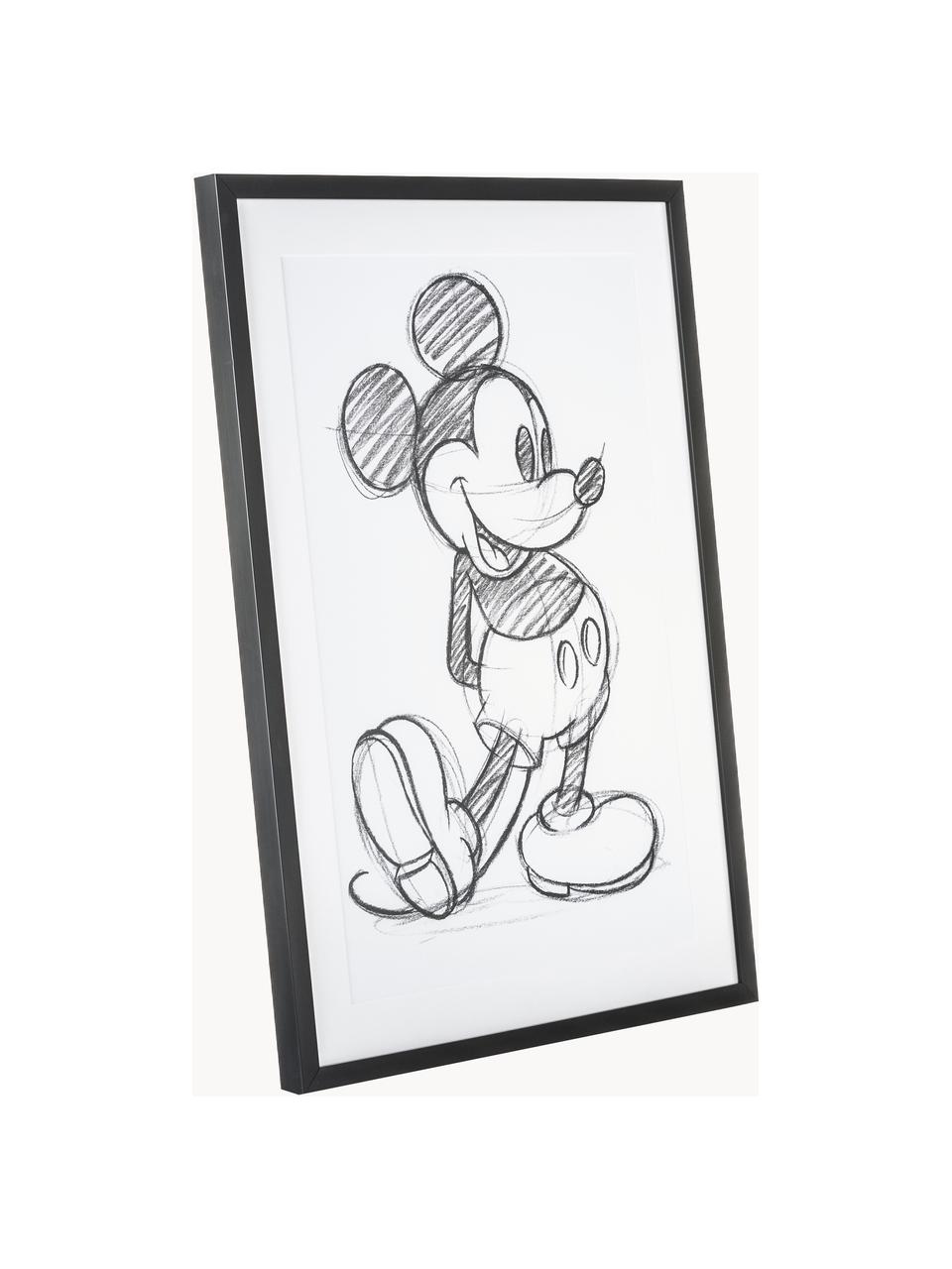 Gerahmter Digitaldruck Mickey, Bild: Digitaldruck, Rahmen: Kunststoff, Front: Glas, Mickey, B 50 x H 70 cm