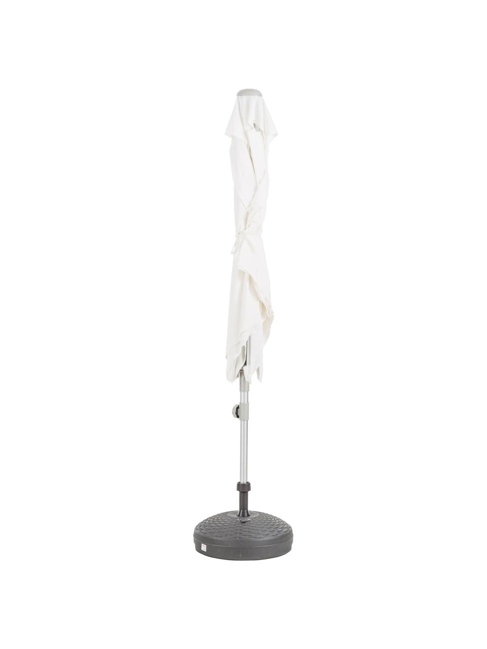 Sombrilla Elba, regulable en altura y abatible, Aluminio, blanco, An 150 x Al 250 cm