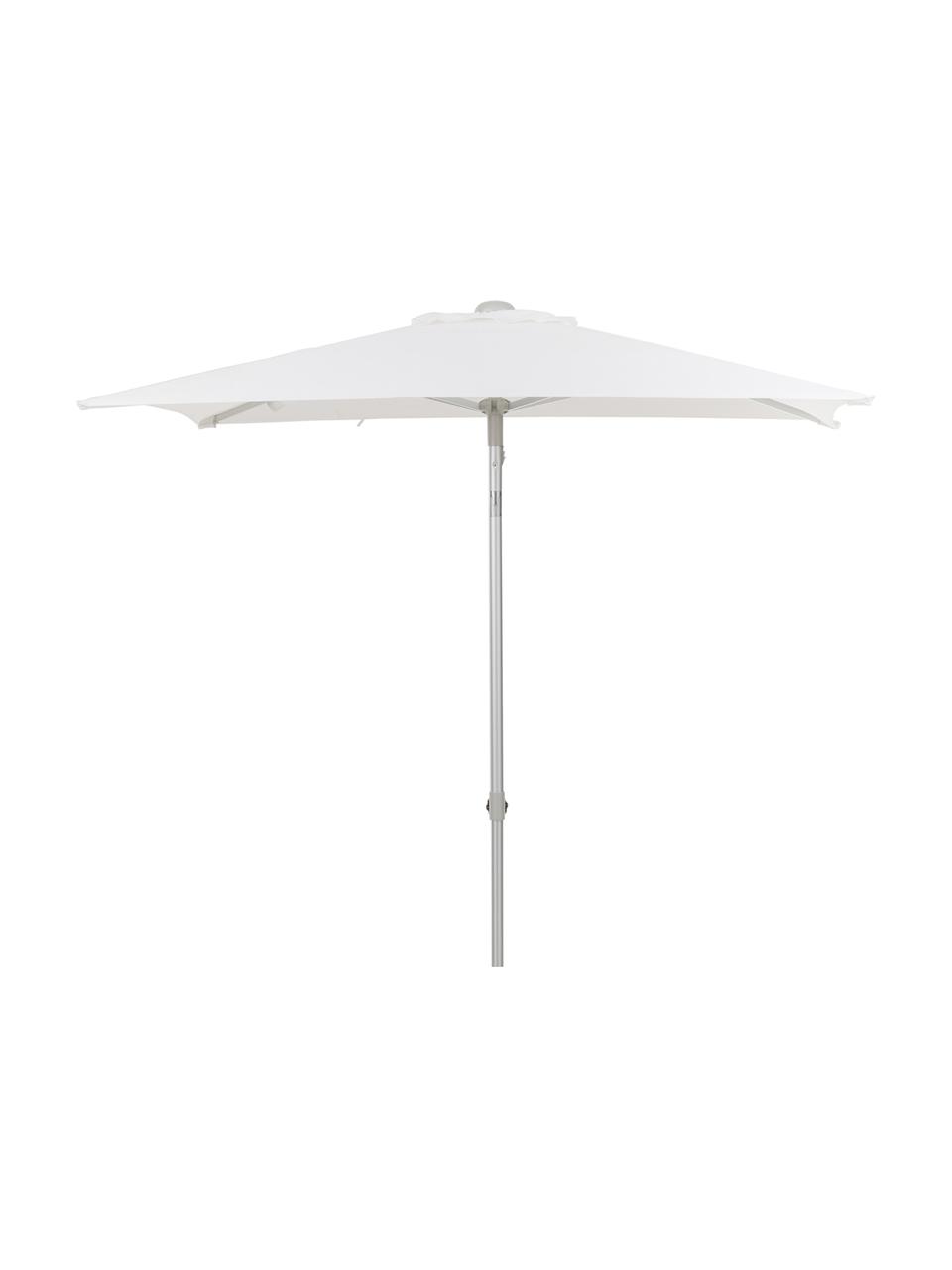 Parasol à hauteur ajustable Elba, Mât et baleines : aluminium Toile : blanc