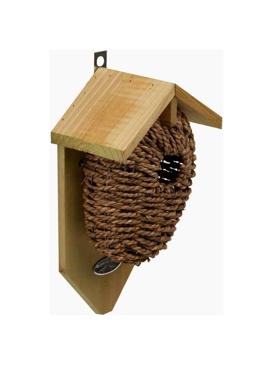 Wand-Objekt Nest für Zaunkönige, Helles Holz, Braun, B 15 x H 26 cm