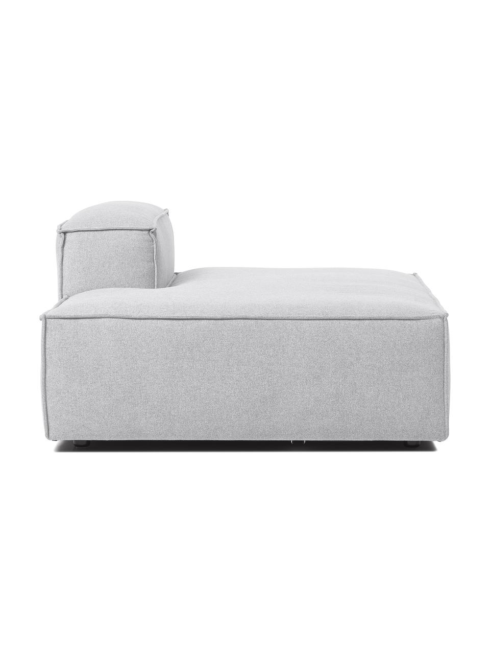 Modulo-Chaise longue Lennon, Rivestimento: 100% poliestere Con 115.0, Struttura: legno di pino massiccio, , Piedini: plastica, Tessuto grigio chiaro, Larg. 150 x Alt. 68 cm, schienale a destra