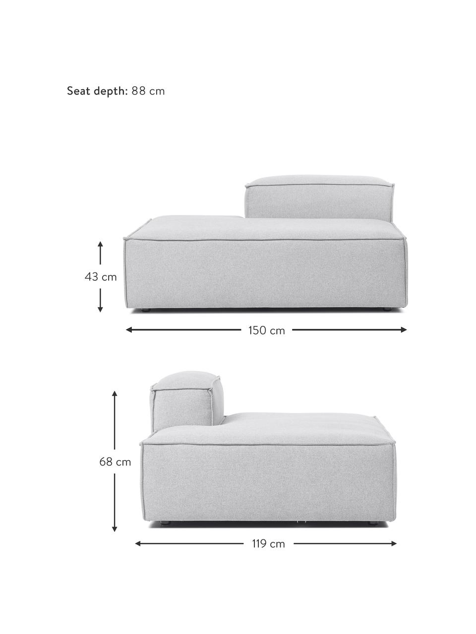 Modul šezlong Lennon, Svetlosivá, Š 150 x V 68 cm, s operadlom napravo