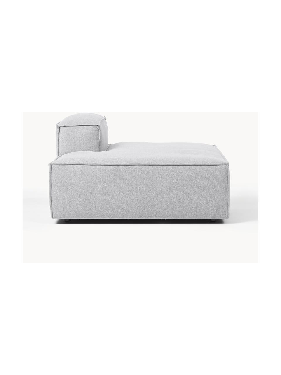 Ottomane-Modul Lennon, Bezug: 100 % Polyester Der strap, Gestell: Massives Kiefernholz FSC-, Webstoff Hellgrau, B 150 x T 119 cm, Rückenlehne rechts