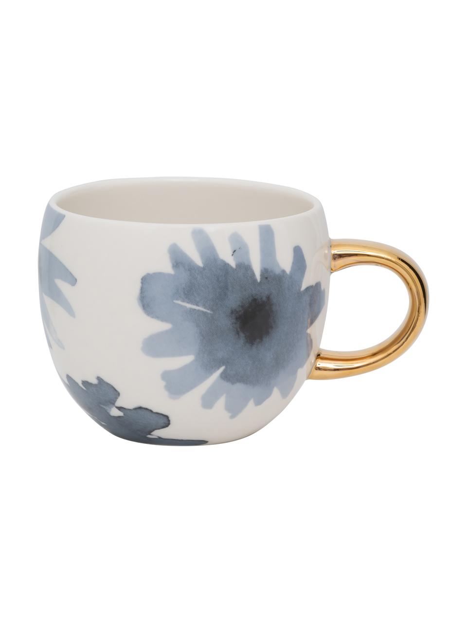 Taza de café Good Morning, Gres, Blanco, azul, dorado, Ø 11 x Al 9 cm, 500 ml