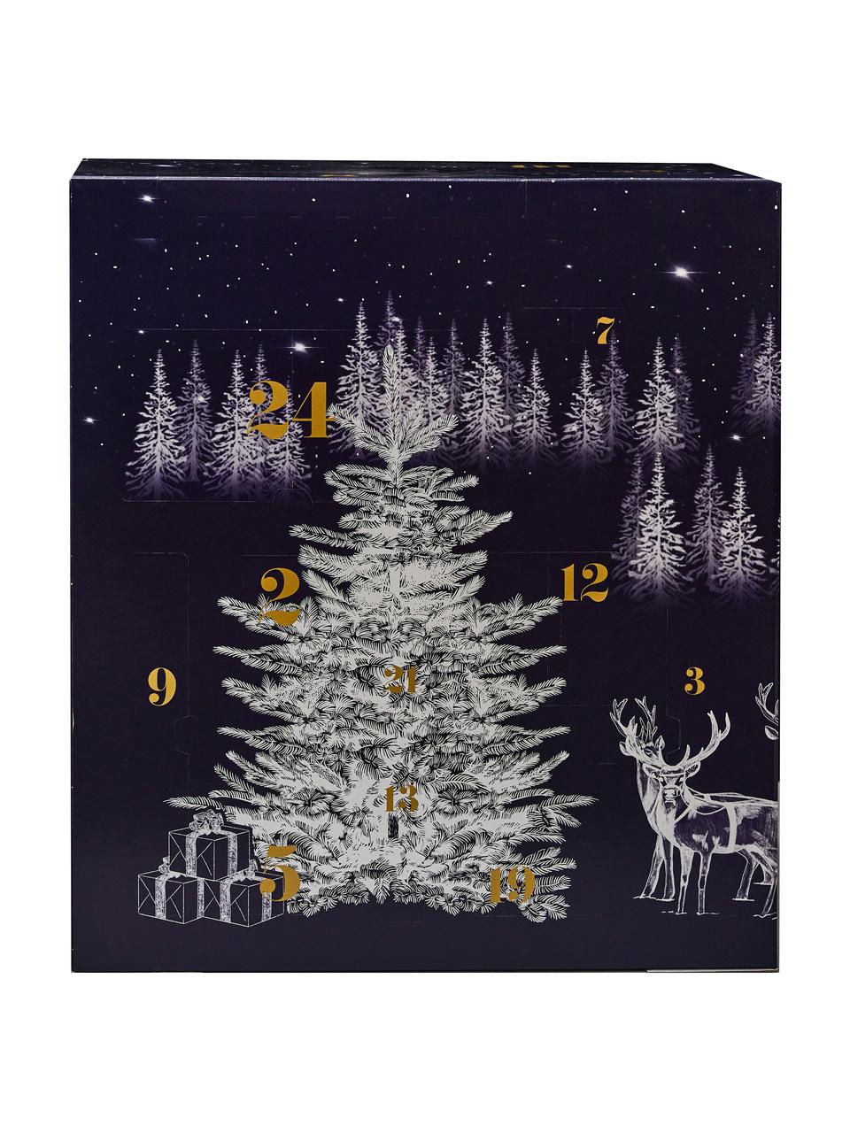 Adventní kalendář Westwing, Tmavě modrá, bílá, zlatá, Š 60 cm, V 54 cm
