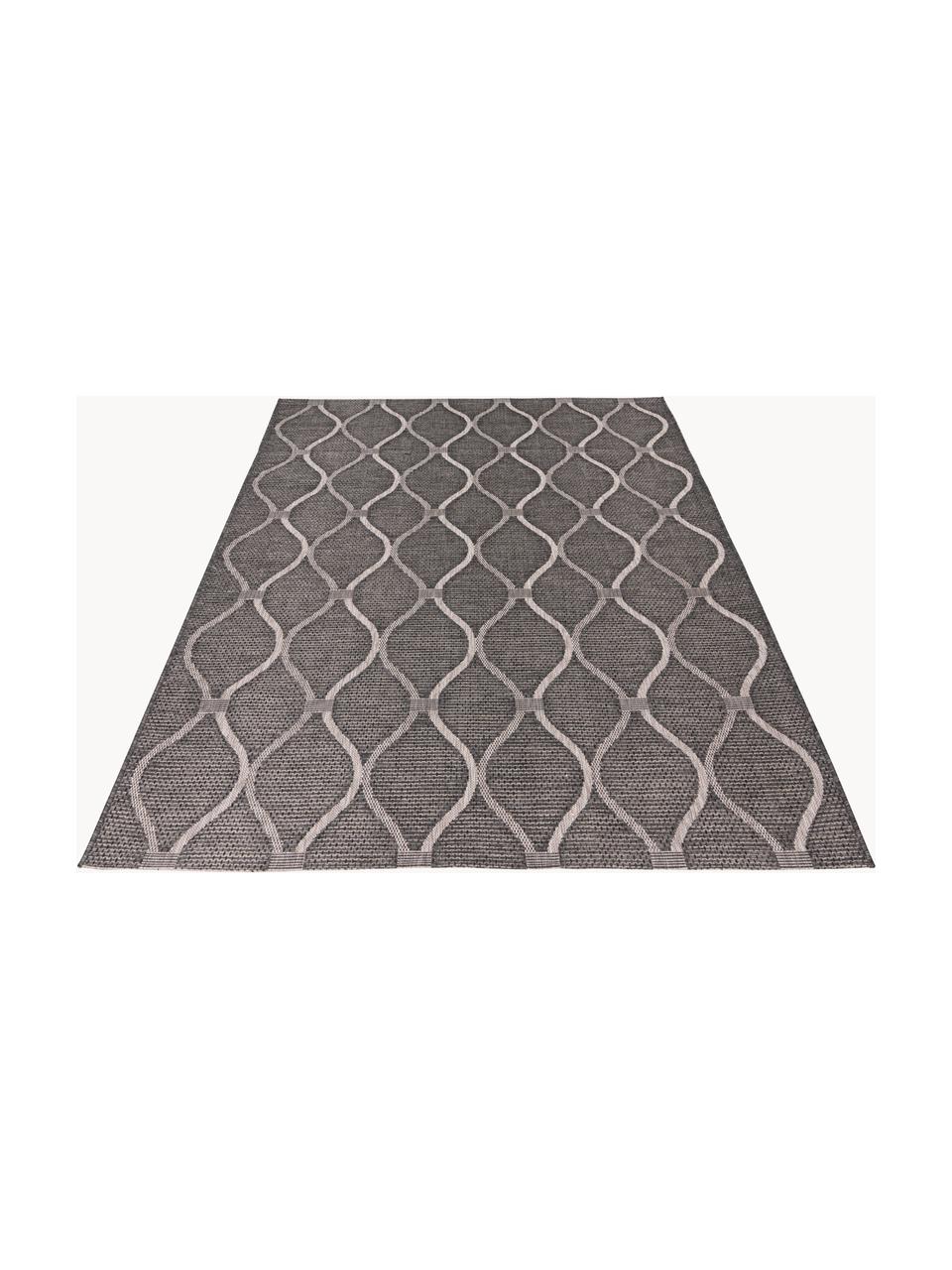 In- & outdoor vloerkleed Nordic met grafisch patroon, 100% polypropyleen, Taupe, gebroken wit, B 80 x L 150 cm (maat XS)