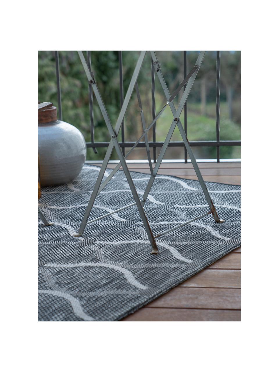 Interiérový a exterirérový koberec s grafickým vzorem Muster, 100 % polypropylen, Taupe, tlumeně bílá, Š 80 cm, D 150 cm (velikost XS)