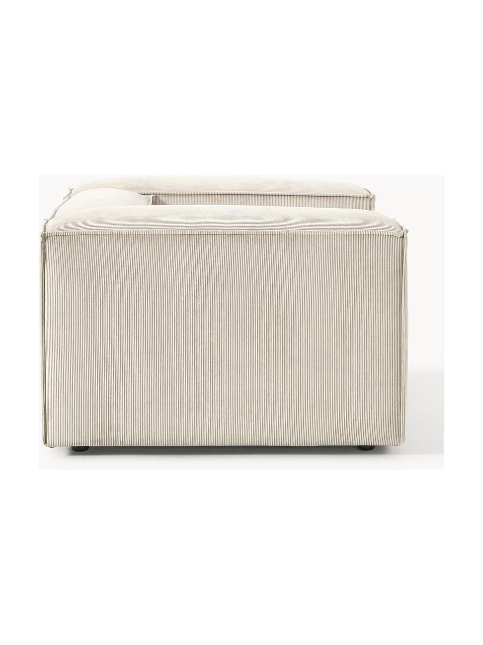 Fauteuil Lennon van corduroy, Bekleding: corduroy (92% polyester, , Frame: massief grenenhout, FSC-g, Poten: kunststof Dit product is , Corduroy lichtbeige, B 130 x H 101 cm