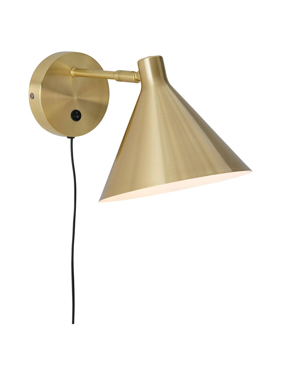 Wandleuchte Jordan mit Stecker, Lampenschirm: Metall, beschichtet, Goldfarben, B 20 x T 31 cm