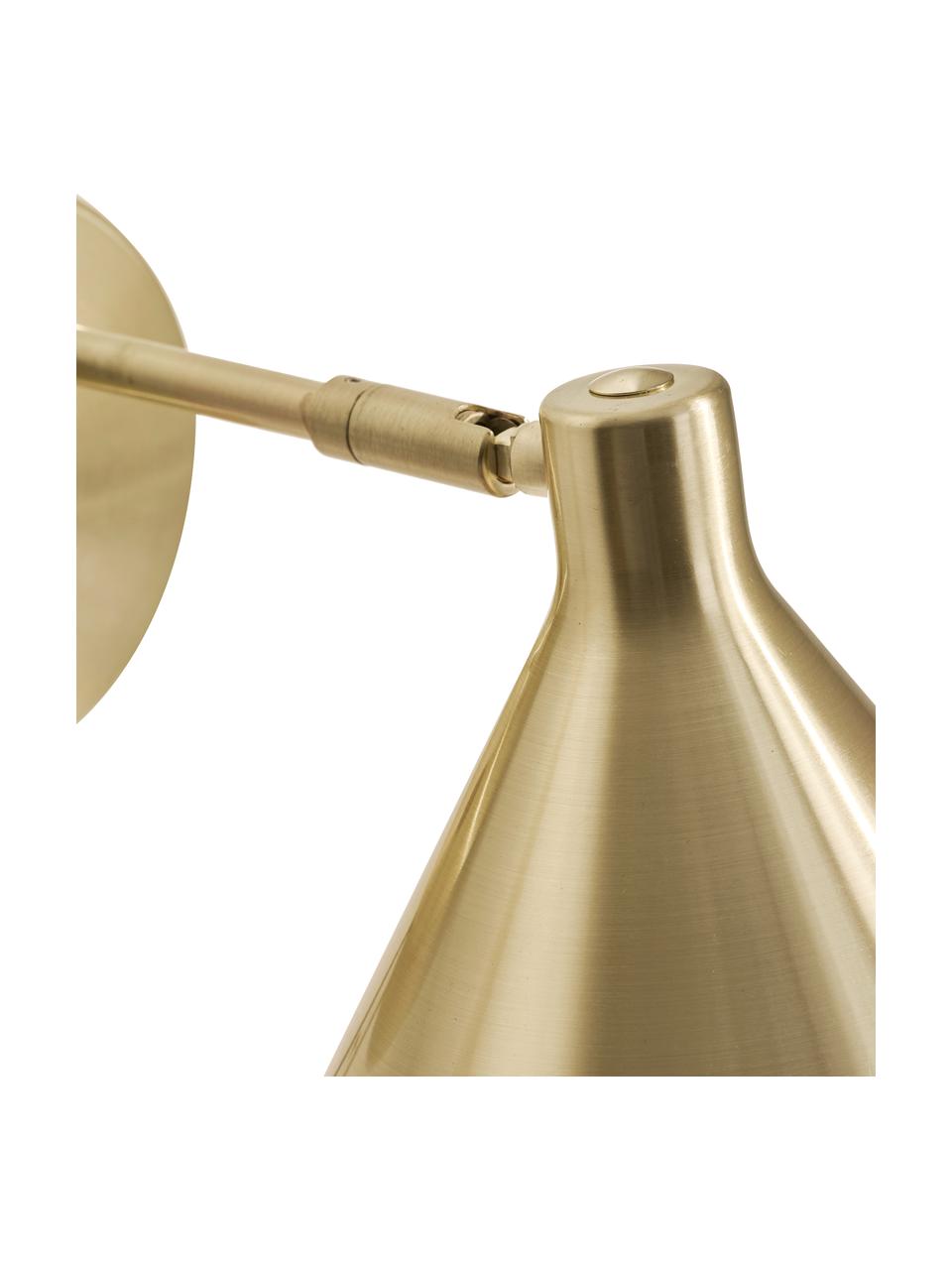 Wandlamp Jordan met stekker, Lampenkap: gecoat metaal, Goudkleurig, B 20 x D 31 cm
