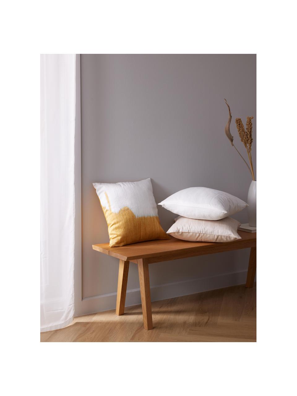 Poszewka na poduszkę z jedwabiu Aryane, Żółty, biały, S 45 x D 45 cm