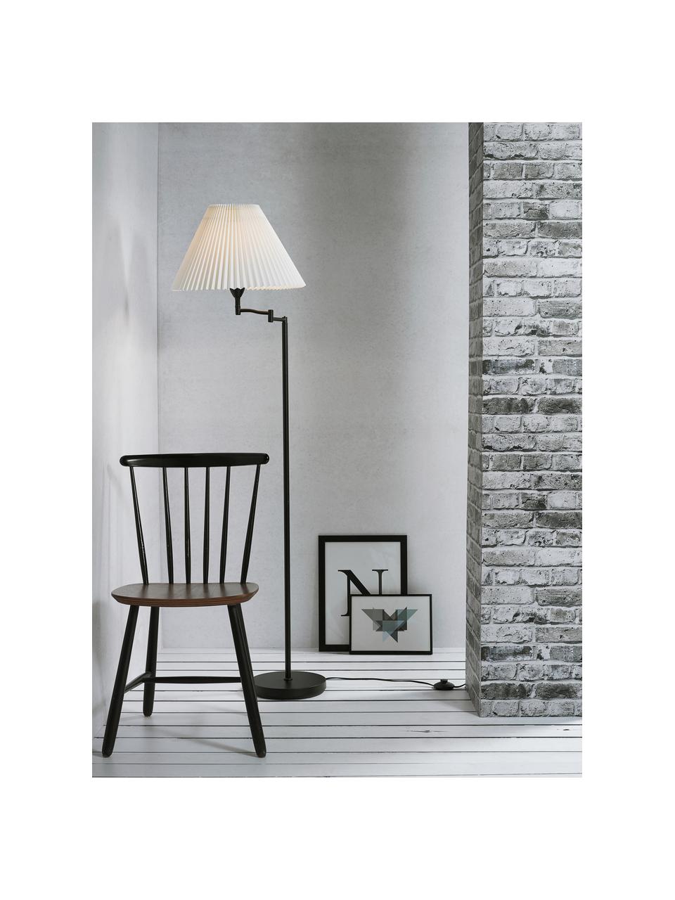 Dizajnová stojacia lampa s plisovaným tienidlom Break, Čierna, biela, Ø 44 x V 158 cm