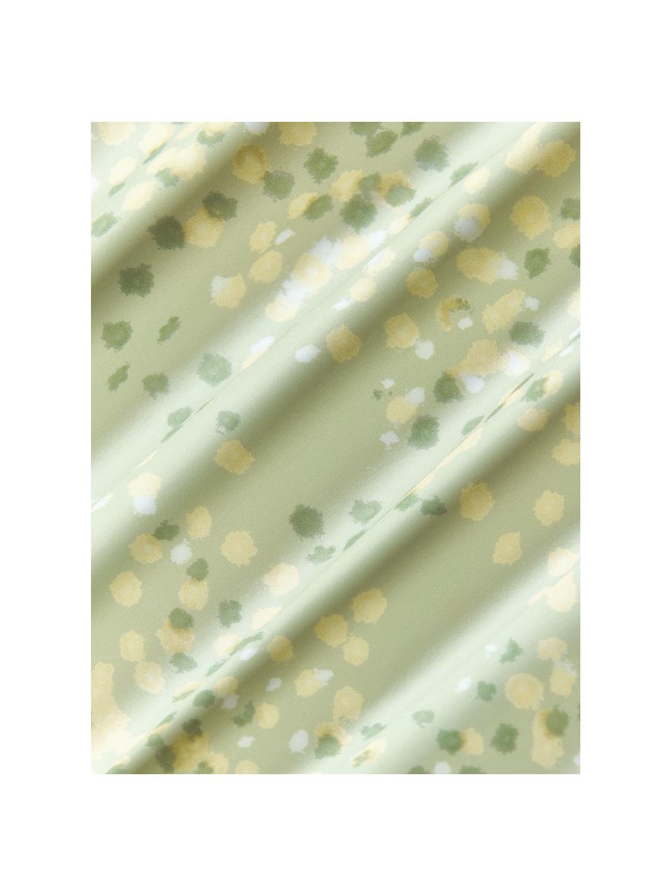 Copripiumino in cotone percalle Kiki, Verde chiaro, verde, giallo, Larg. 200 x Lung. 200 cm