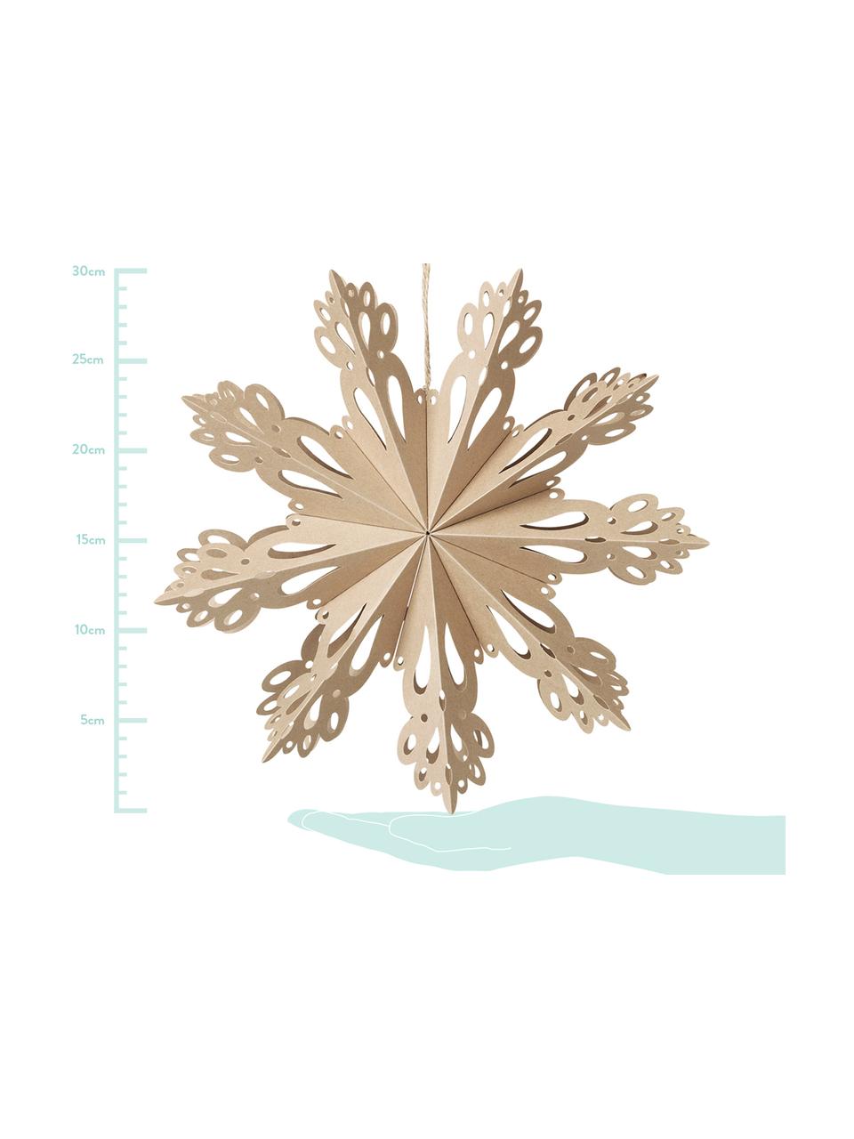 Schneeflocken-Anhänger Snowflake, Papier, Beige, Ø 30 cm