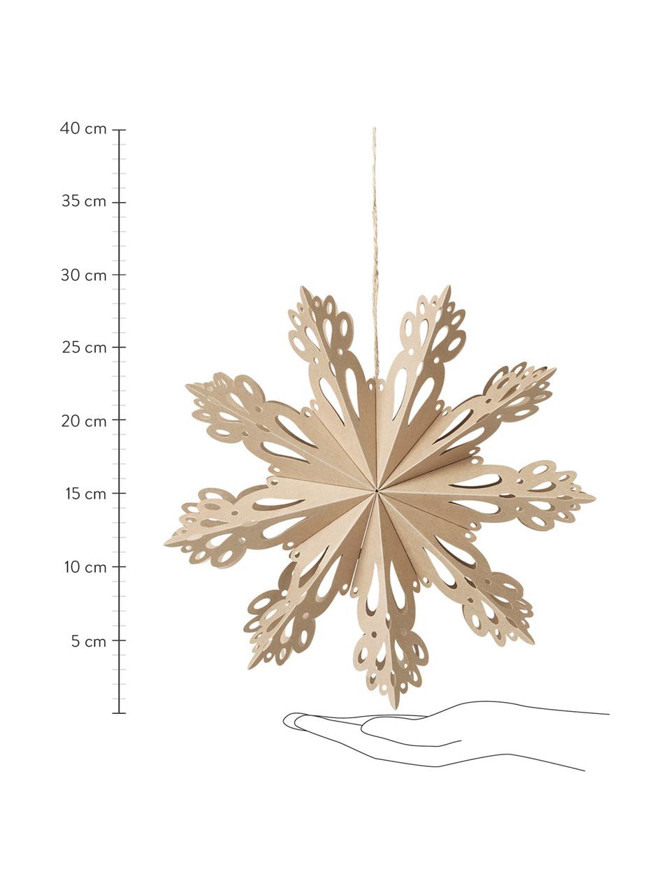 Flocon de neige décoratif Snowflake, Carton, Beige, Ø 30 cm