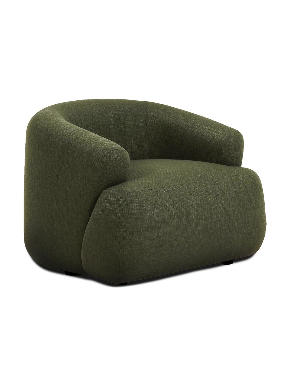 Sillón Sofia, Tapizado: 100% polipropileno Alta r, Tapizado: relleno de espuma, Estructura: madera de pino macizo, ag, Patas: plástico, Tejido verde, An 96 x F 82 cm