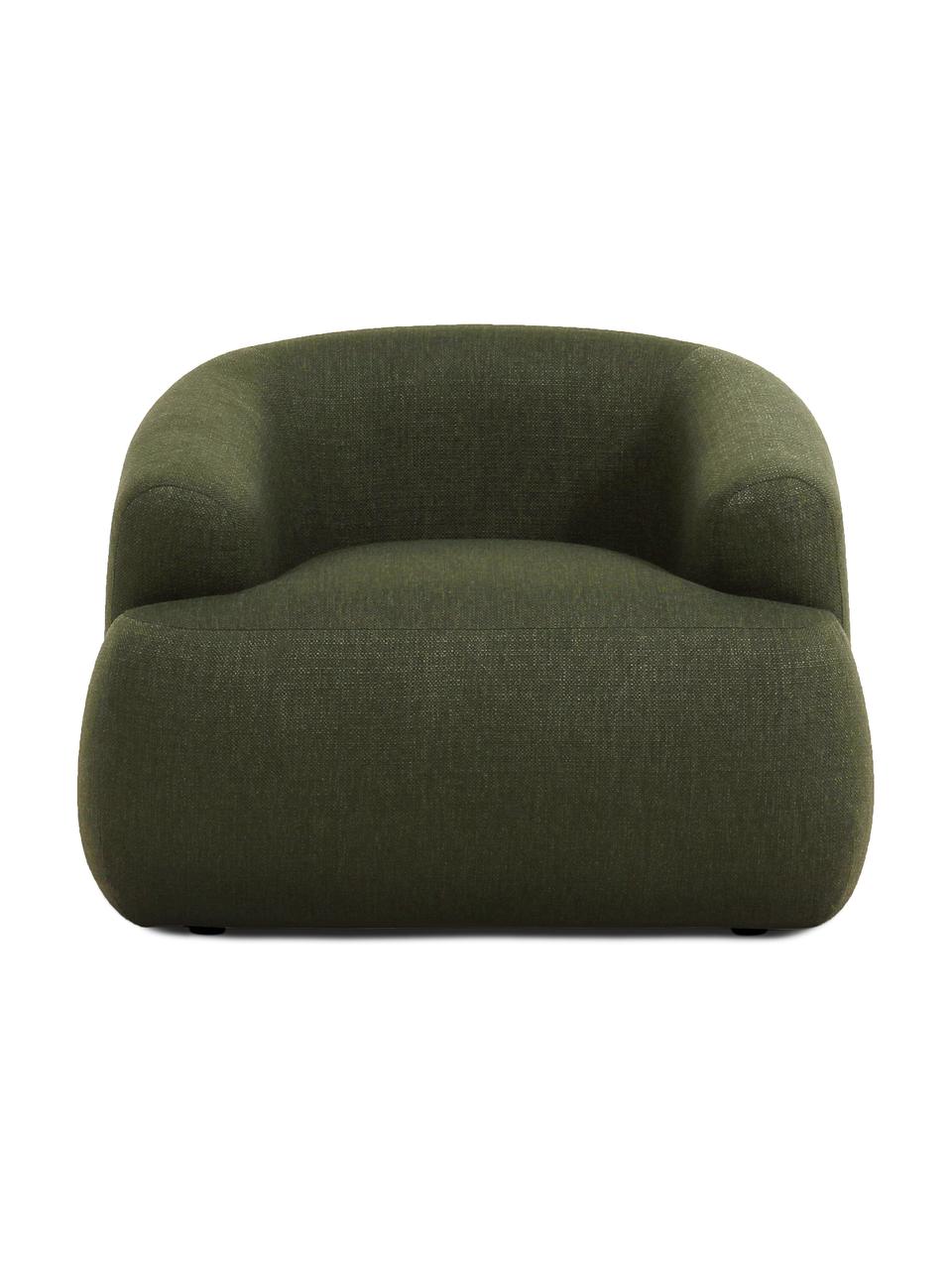 Fauteuil vert Sofia, Tissu vert, larg. 96 x prof. 82 cm